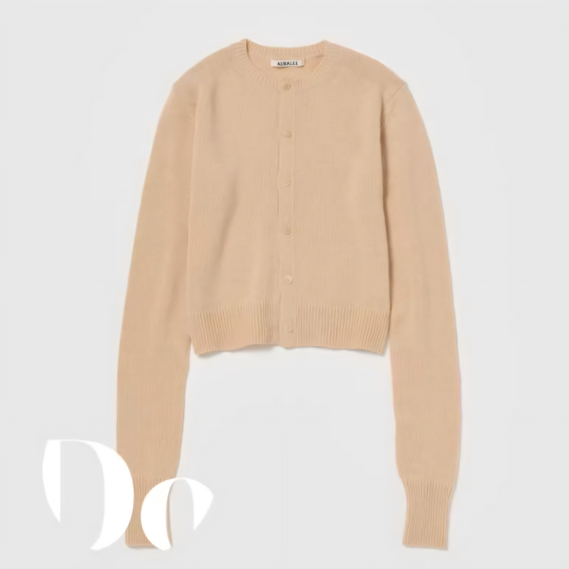 AURALEE LIGHT CASHMERE KNIT CREW-NECK CARDIGAN